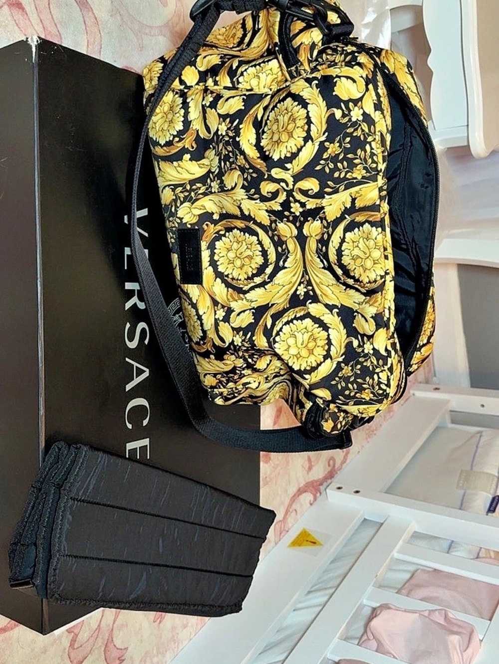 Versace diaper bag with changing mat